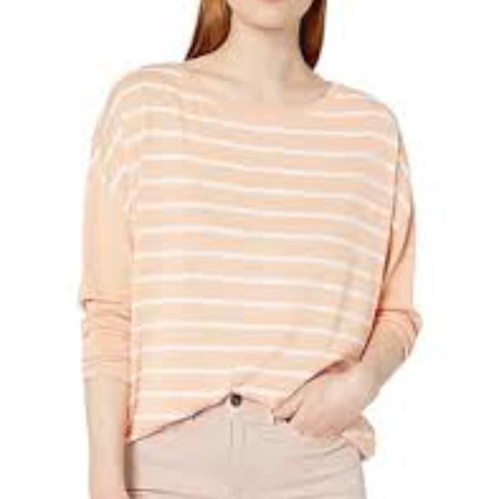NWT Nine West Peach Striped Sweater